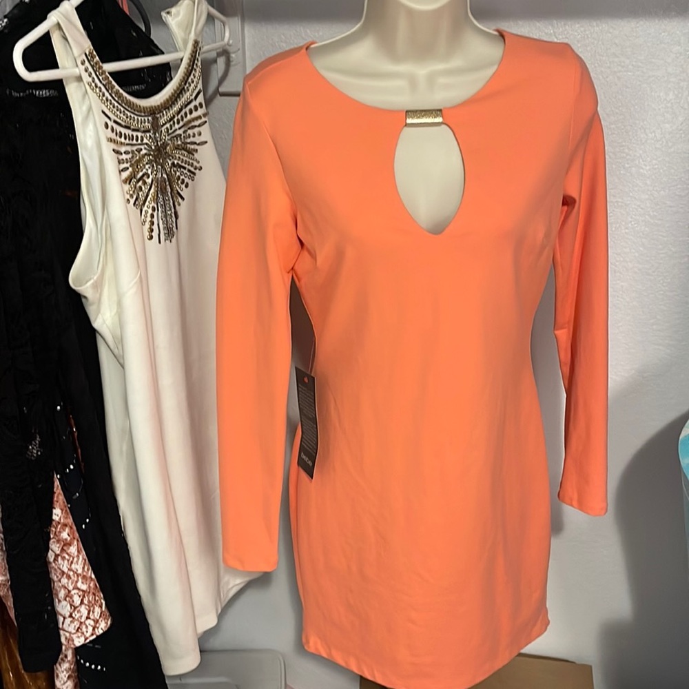BEBE peach / orange Dress NWT